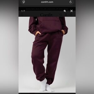 Women's Maroon Comfrt Minimalist Jogger Sweatpants